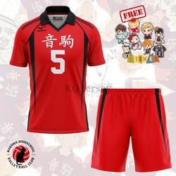 KQ Jersey Haikyuu Tim Nekoma Merah Free Custom Nama dan Nomor