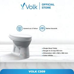 Kloset Duduk Siram Volk / Closet Tanpa Tanki Murah Warna Putih - C509