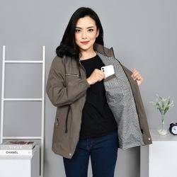 Jaket Wanita Jumbo Bahan Baby Canvas Ukuran M Sampai 4XL