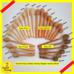 Sendok Kayu Madu Honey Dipper Aneka Motif