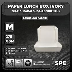 LUNCH BOX PAPER WHITE SIZE MEDIUM KOTAK MAKAN TAKEAWAY POLOS - M MURAH - SPE