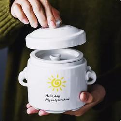 Mangkuk Pot Porselen Sunshine Double Lid Sarang Burung Wallet Soup
