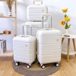 Koper Travel Warna Pastel Kabin Cabin Bagasi Luggage Suitcase - Aurora White, BC 14" Only