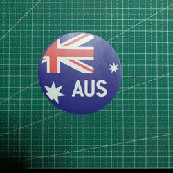Stiker Flag Bendera Australia AUS Rounded 4cm