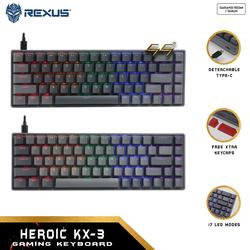 Promo Rexus Heroic KX3 Mechanical Gaming Keyboard RX-KX3 RX-3 - Grey ...