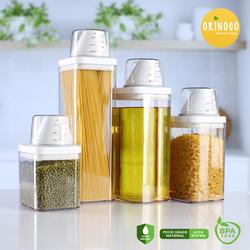 Toples Cereal Serbaguna Bahan PET Plastic JAR With Measuring Cup