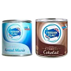 Susu Frisian Flag Kaleng Coklat/Putih 370gr - Coklat