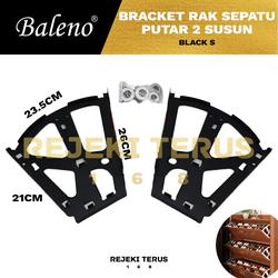 Jual Rak Sepatu Bracket Fitting Engsel Lemari Putar 2 Susun BESI HITAM ...