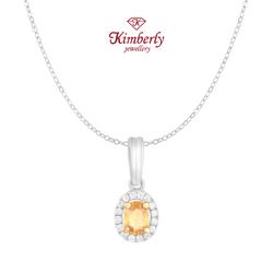Liontin Berlian Batu Orange Sapphire KPD1048810 - Kimberly Jewellery
