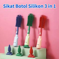 Sikat Botol Susu Bayi Silikon 3In1 |Pembersih Botol Susu Food Grade