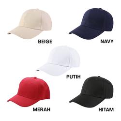 Topi Baseball Polos Bahan ( Pria & Wanita )
