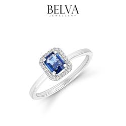 Cincin Berlian Batu Blue Sapphire - Belva Jewellery - BALRBW03124