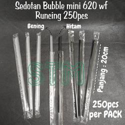 Sedotan Bubble mini Runcing 620 wf isi 250pcs/ Straw Lancip 6mm 20cm
