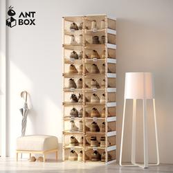 ANTBOX Rak Sepatu Susun 20 Pasang Sisi Jelas Anti Debu Pintu Magnet