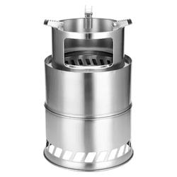 Kompor Mini Kayu Bakar Portable Camping Piknik Stove Stainless Steel