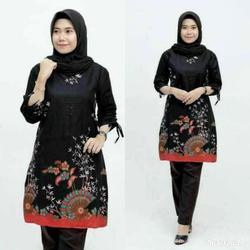 Atasan batik wanita tunik batik semi formal baju kantor wanita - TW2, XXL