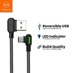 mcdodo Kabel data charger Usb Type C for gamers L-Shape pendek 50cm