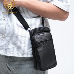 Tas handpone Pria Kulit Asli Sapi Motif Serat Jeruk New Elegant