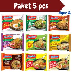 Indomie Goreng / Kuah Paket 5 pcs - Indomie isi 5 bungkus  makanan instan (Food Noodles) Berbagai varian