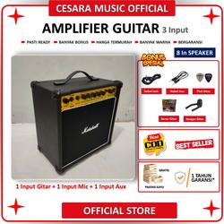 Ampli gitar & bass 8 inc 3 input plus bluetooth bisa untuk karaoke efek distorsi,reverb, delay,chrous