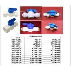 KRAN BALLVALVE PLASTIK SELANG RO TUBING SOCK DRAT LUAR QUICK COLOK