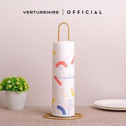 VERTUREWIRE Tempat Tissue Gulung Dapur Anti Karat Kuat Kokoh Besi Tebal 5mm Finishing Plastik Coating Putih Minimalis untuk Roll Tissue Ukuran Kecil hingga Besar