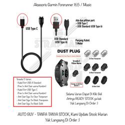 Garmin Acc Kompatibel Untuk Smartwatch Forerunner 165 / Music - Cable Kabel Charge Anti Dust Debu
