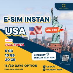 ESIM USA 30GB BIG DATA by EzzyConnect | Amerika USA ESIM Instant BIG PAKET DATA internet FULL KUOTA