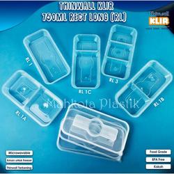 Ecer 5pcs Thinwall 750ml Rectangle Long Klir