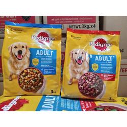 Pedigree Adult 3kg Beef Lamb Chicken dewasa