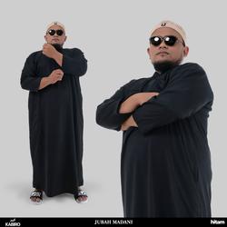 Baju Gamis Jubah Pria Big size 4XL 5XL 6XL Jumbo Jubah Madani - Hitam