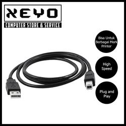 Kabel USB Printer 2.0 Type B 1,5m 1,5 meter Biru Transparan - Hitam