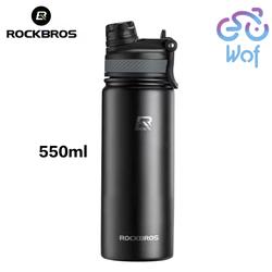 ROCKBROS 35210029 Black Botol Air Minum Thermal Termos Tumbler Sepeda Motor Olahraga Outdoor Sports Insulated Water Bottle Non Slip 304 Stainless Steel Cold And Hot Thermo Cup Cycling Hiking Equipment - 550ml
