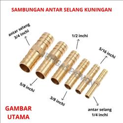 sambungan konektor lurus antar selang hose joint irigasi kuningan - 3per4 inchi