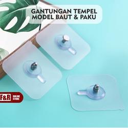 Stiker Lem Gantungan dinding Paku Baut Tempel Socket Hook magic Baut paku Waterproof Hanger Hook Sticker Double Tape