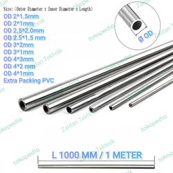 Pipa Kapiler Stainless 304, Pipa Tubing OD 2mm OD 3mm OD 4mm L 1 METER