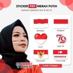 [Besar] Sticker Pipi HUT RI Bendera Merah Putih / Stiker Kemerdekaan Indonesia