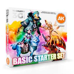 BASIC STARTED SET SELECTED BY JOSEDAVINCI COLORS SET 14 COLORS AK11775 ( CAT SAJA TANPA BOX ) - cat model kit paint