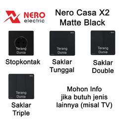 Saklar Nero Casa X2 Matte Black Stopkontak Nero Hitam Saklar Nero Hitam Mate Black