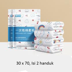 Handuk Sekali Pakai SL6 Motif / Disposable Soft Bath Towel - 30x70