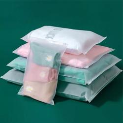 DSTORE Zipper Bag / Ziplock Pouch Transparant Doff Pattern - Plastic Travel Organizer Storage Bag with Zip Lock (Portrait/Vertical) - Tas Penyimpanan bahan Plastik Motif dengan Ziplok untuk Pakaian Sepatu Kosmetik Serbaguna Transparan Vertikal