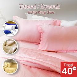 [SALE] Sprei Serat Bambu Organic Sutra Lyocell Extra King Size 200x200 Tinggi 40cm