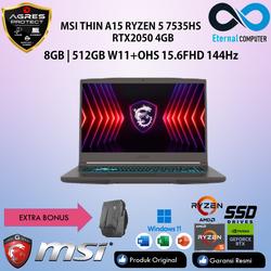 MSI THIN A15 RYZEN 5 7535HS RTX2050 4GB/ 8GB 512GB W11+OHS 15.6FHD 144HZ 2Y GRY -B7UCX.018