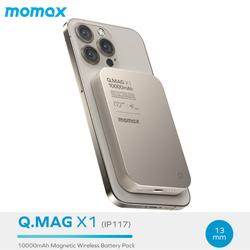 ORIGINAL MagSafe PowerBank Momax Q Mag X 10.000 mAh Qi Wireless Slim Magnetic 15W Charge Charging 10000mAh Power Bank 10000 mAh / Gen 2 CCC Compatible