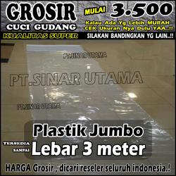 Plastik Pe Cor Bening Lebar 3m 3 meter dan 1.5m 1,5 Bangunan Meteran D