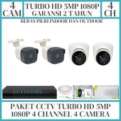 PAKET CCTV 4 CHANNEL 4 KAMERA FULL HD 1080P 5MP KOMPLIT TINGGAL PASANG