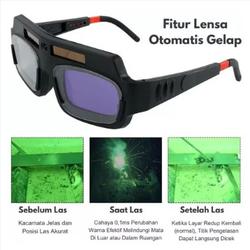 Kacamata Las Otomatis Kacamata Welding Glasses Auto Darkness Kacamata Tukang Las Anti Silau Solar / Kacamata Las Listrik Otomatis  / kacamata las otomatis gelap terang original / kacamata las anti radiasi - MITRAMAKASSAR