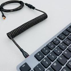 Black Sands Coiled Cable-Type C Aviator Mechanical Keyboard Full Braided Premium Quality