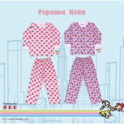 Stelan Piyama Kids - Baju Tidur anak  Size 4, 6 , 8 - MicroModal - Powerpuff Girls Varian pink