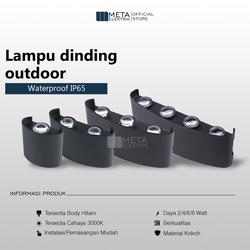 Lampu taman outdoor tempel dinding led 2x2 watt waterproof wall light